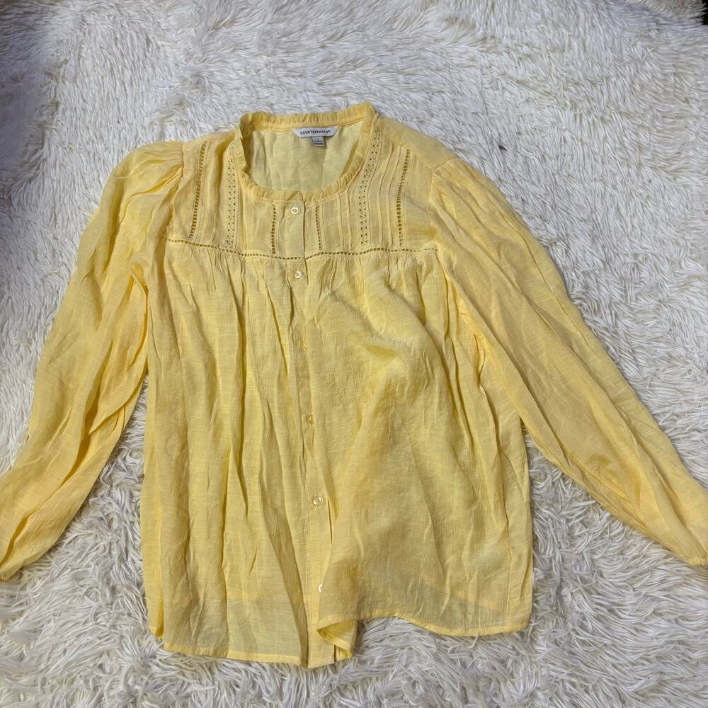 Counterpart women’s yellow Boho Blouse large long sleeve
